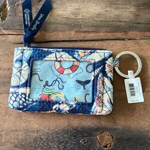 NWT Vera Bradley Morning Shells Zip ID Case Blue